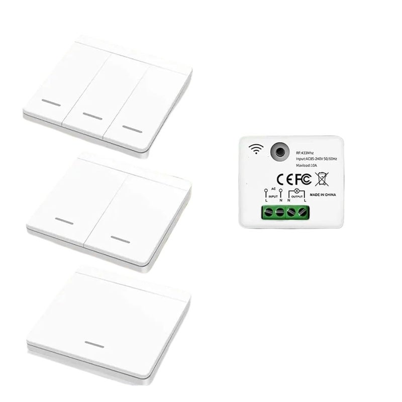 433MHz Wireless Light Switch 1Gang 2Gang 3Gang Wall Interruptor 10A 110V 220V For Lamp LED Control - Image 2